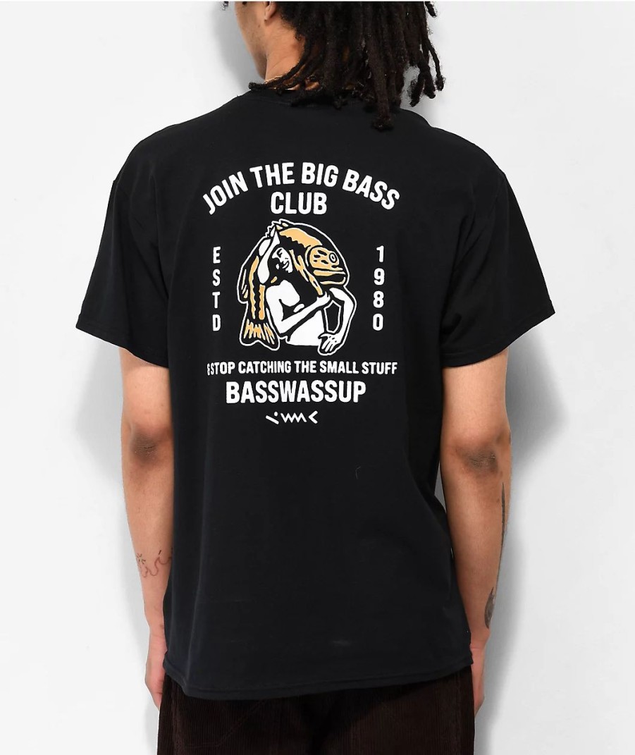 Tops BASSWASSUP | Basswassup Big Bass Club T-Shirt Black ⋆ Zumiezclothes